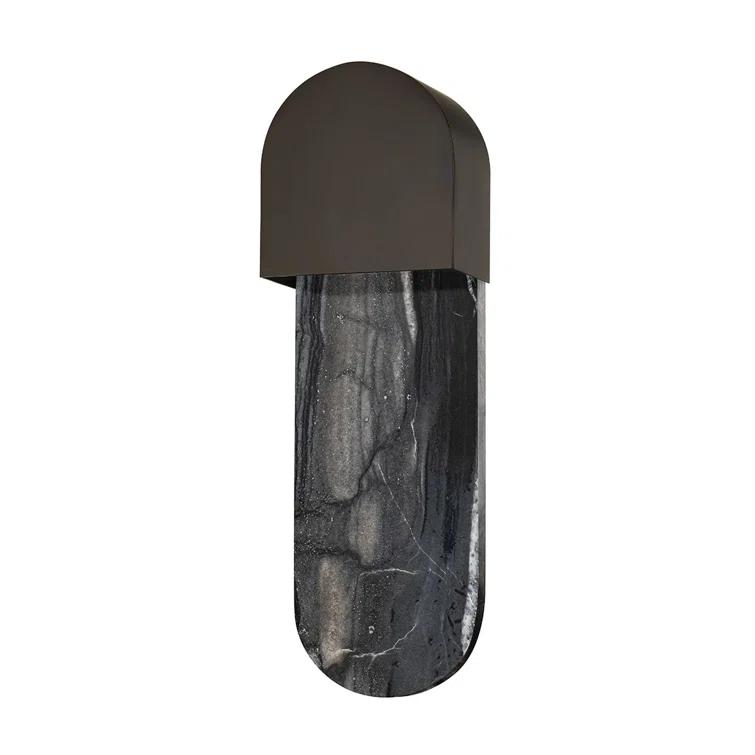 Black Brass Hardwired Wall Sconce with Incandescent Light