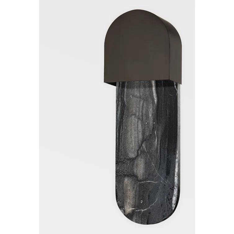 Black Brass Hardwired Wall Sconce with Incandescent Light