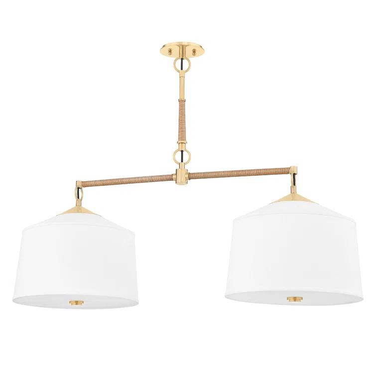 5240-AGB-Hudson Valley Lighting-White Plains - 2 Light Island-22.75 Inches Tall and 40 Inches Wide