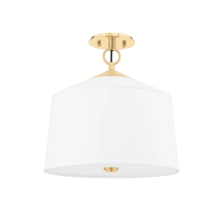 Emrys Semi-Flush Mount - White / 14" Dia