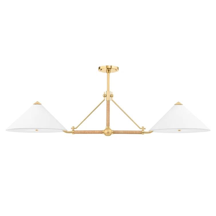 Axton Linear Pendant Light - Antique Brass / 2 Light