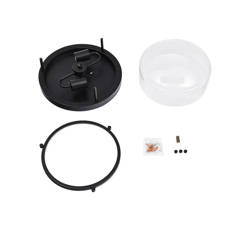 Lampkins 2 - Light Seeded Glass Shaded Flush Mount