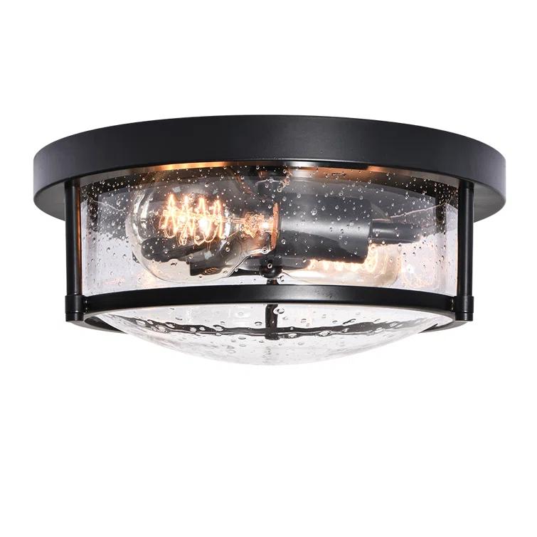 Lampkins 2 - Light Seeded Glass Shaded Flush Mount