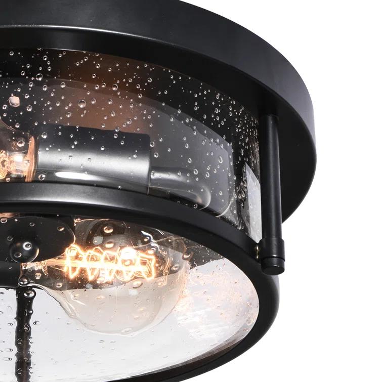 Lampkins 2 - Light Seeded Glass Shaded Flush Mount