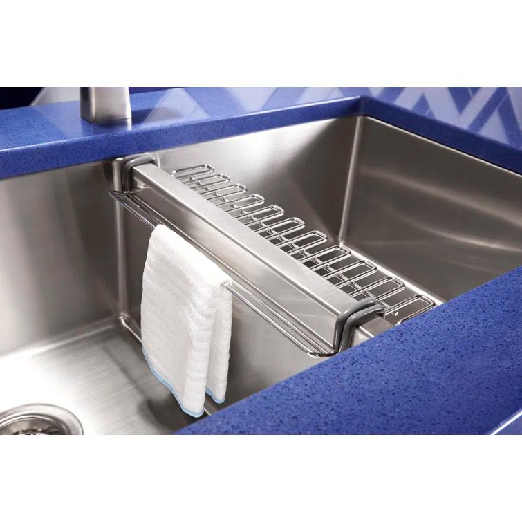 Strive 32" L x 18-1/4" W x 9-5/16" Under-Mount Double-Equal Kitchen Sink with Basin Rack