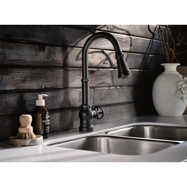 Peterson One-Handle Pull Down Single Handle Kitchen Faucet with Power Boost