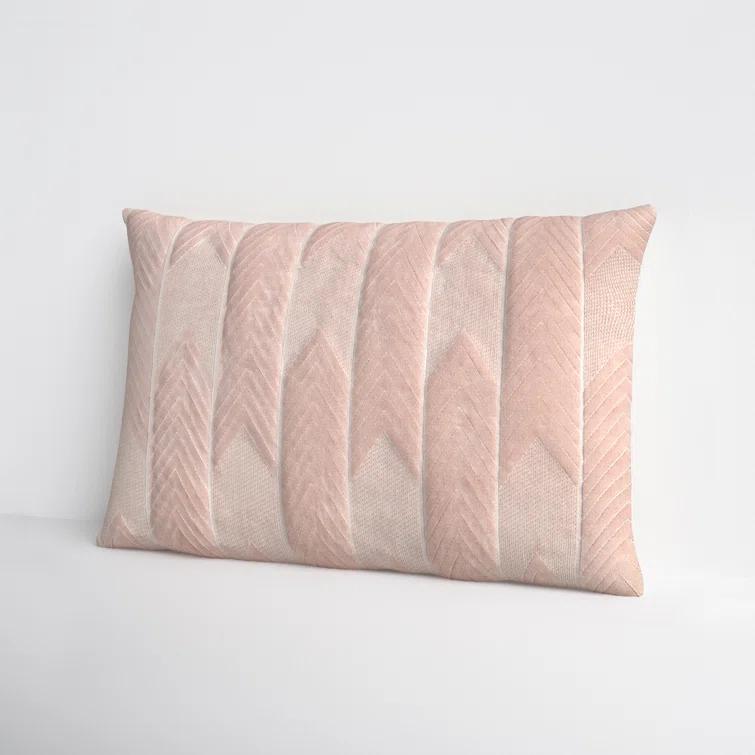 Floretta Embroidered Cotton Lumbar Throw Pillow