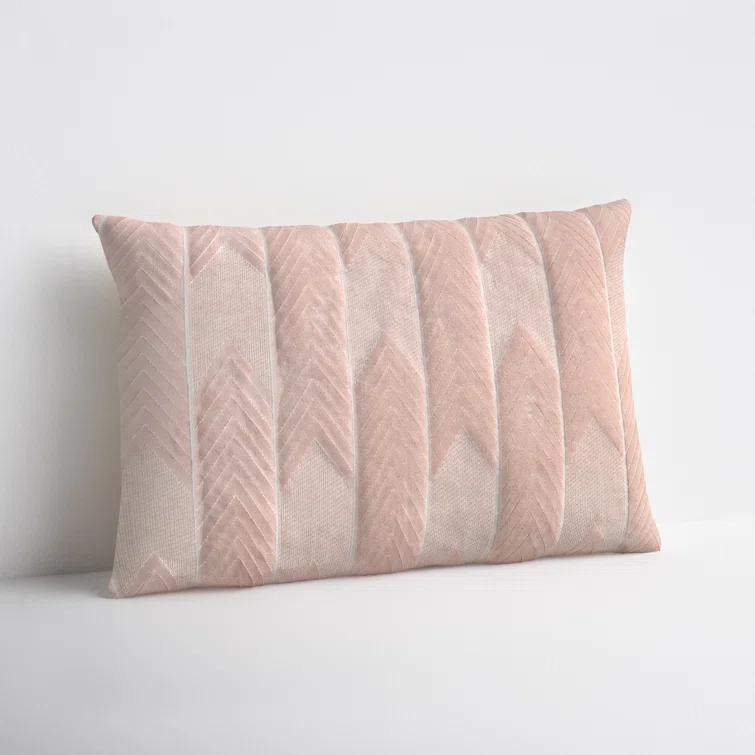 Floretta Embroidered Cotton Lumbar Throw Pillow