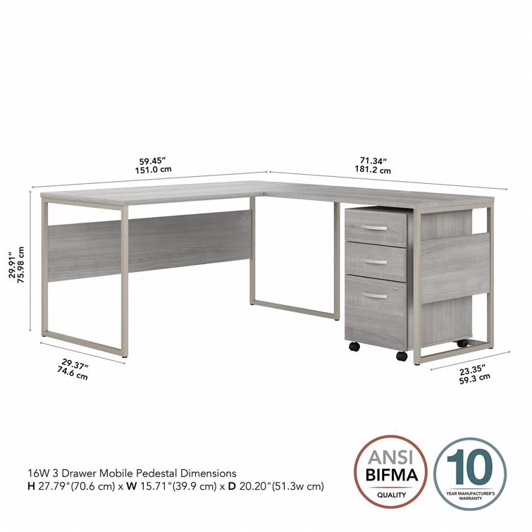 Hybrid L-Shaped Computer Desk Office Set
