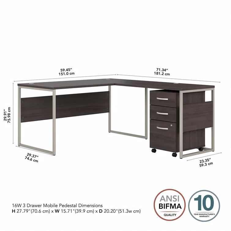 Hybrid L-Shaped Computer Desk Office Set