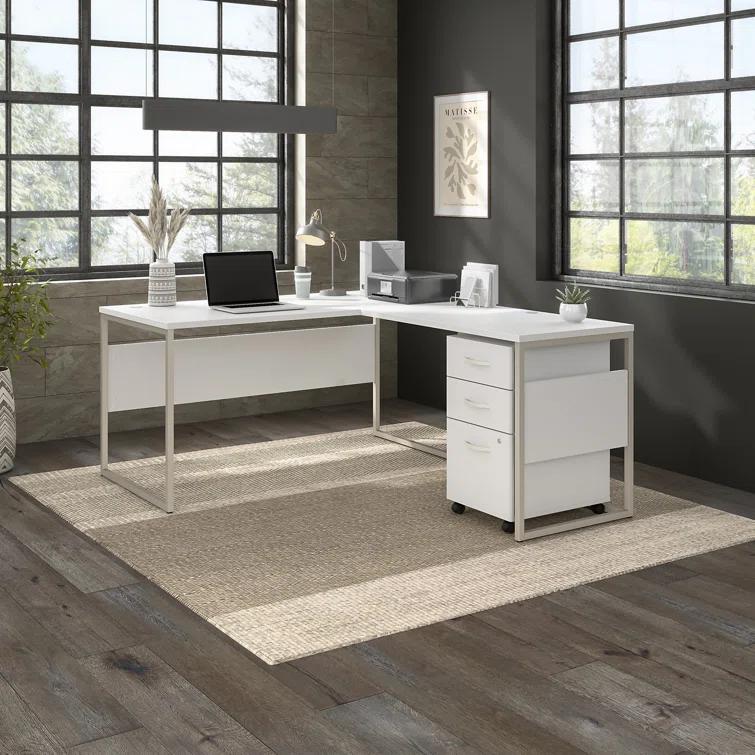 Hybrid L-Shaped Computer Desk Office Set