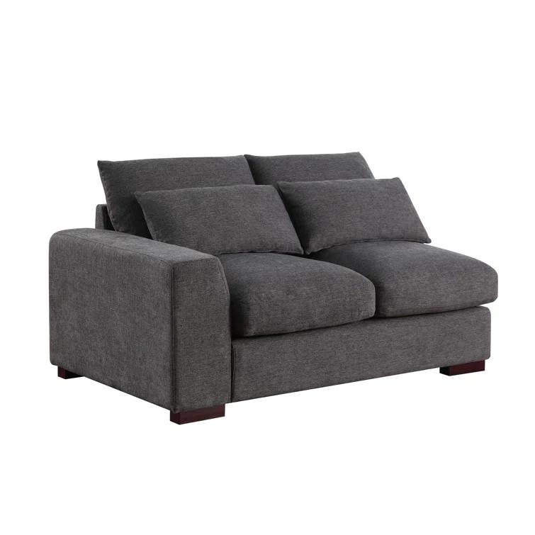 Biaggio Linen Blend Sectional with 2 Ottomans,Sectional Couch