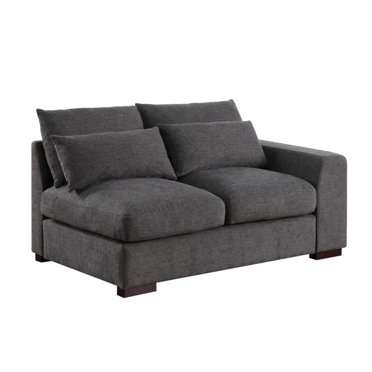 Biaggio Linen Blend Sectional with 2 Ottomans,Sectional Couch