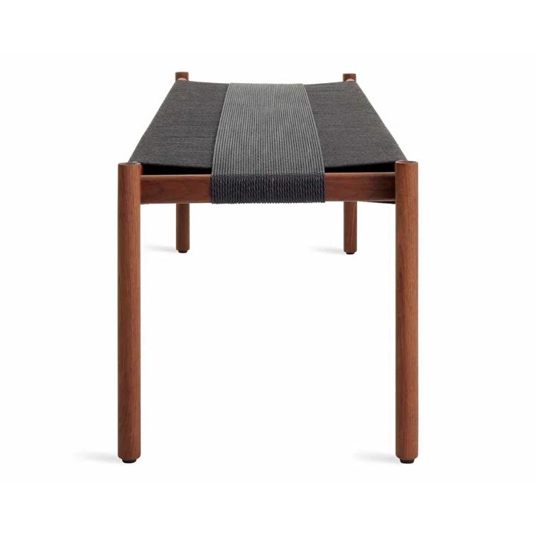 Invitation Oak Wood and Natural Woven Cord 64" Bench