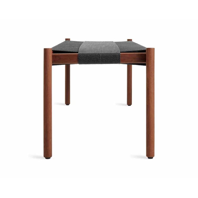 Invitation Oak Wood and Natural Woven Cord 64" Bench