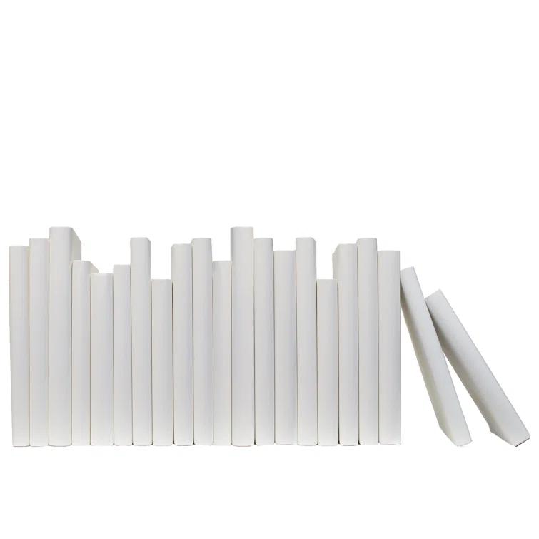 Snowfall White Paper Wrapped Decorative Books Set