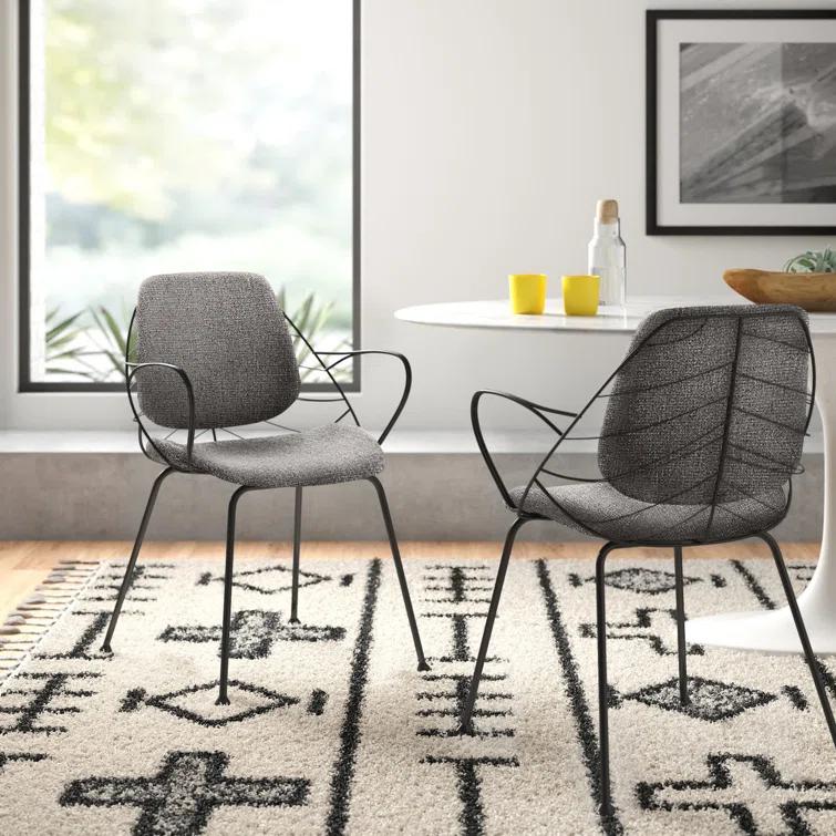 Bevers 18.3'' H Fabric Upholstered Metal Armchair