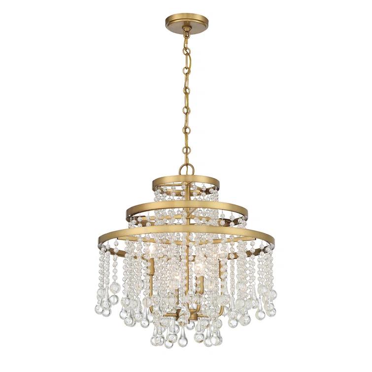 Luna 4-Light Chandelier in Warm Brass