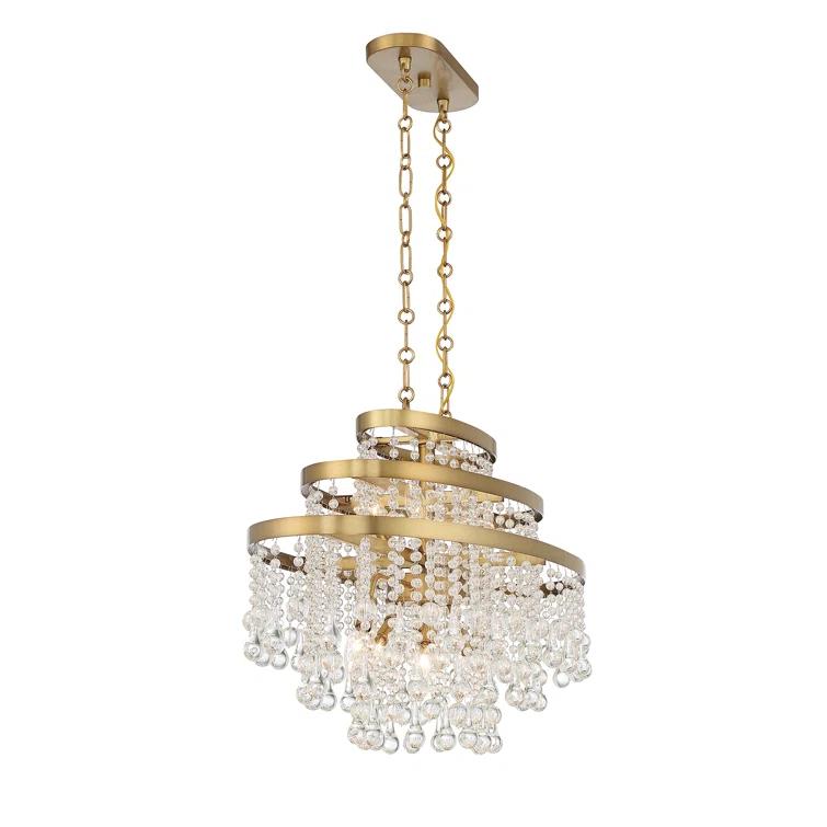 Luna 10-Light Oval Chandelier in Warm Brass