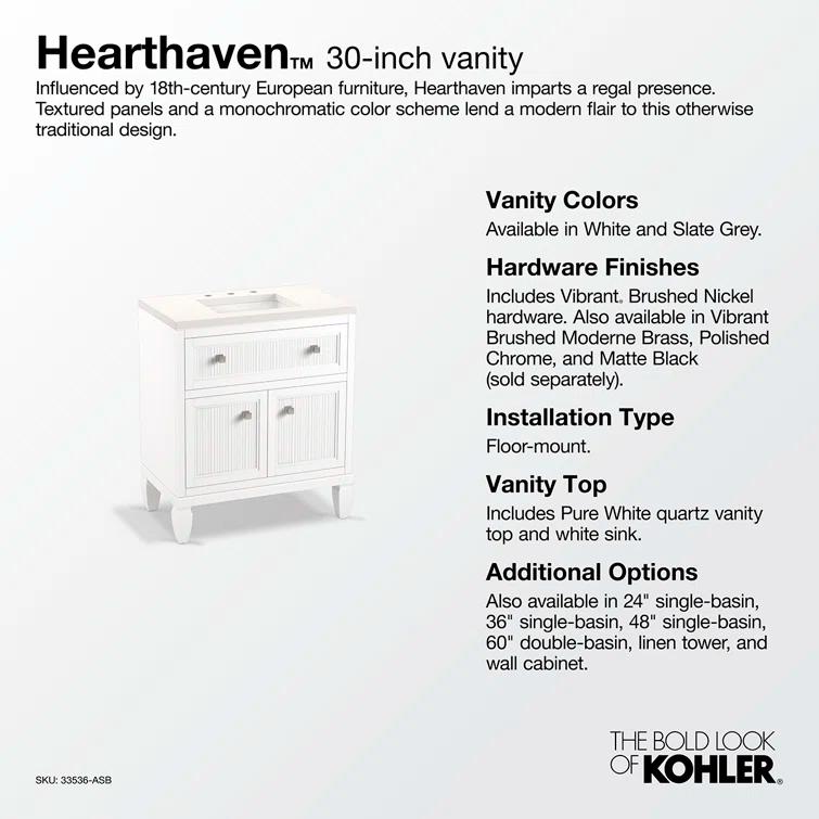 Hearthaven 30'' Free Standing Single Bathroom Vanity Cabinet with Sink and Quartz Top