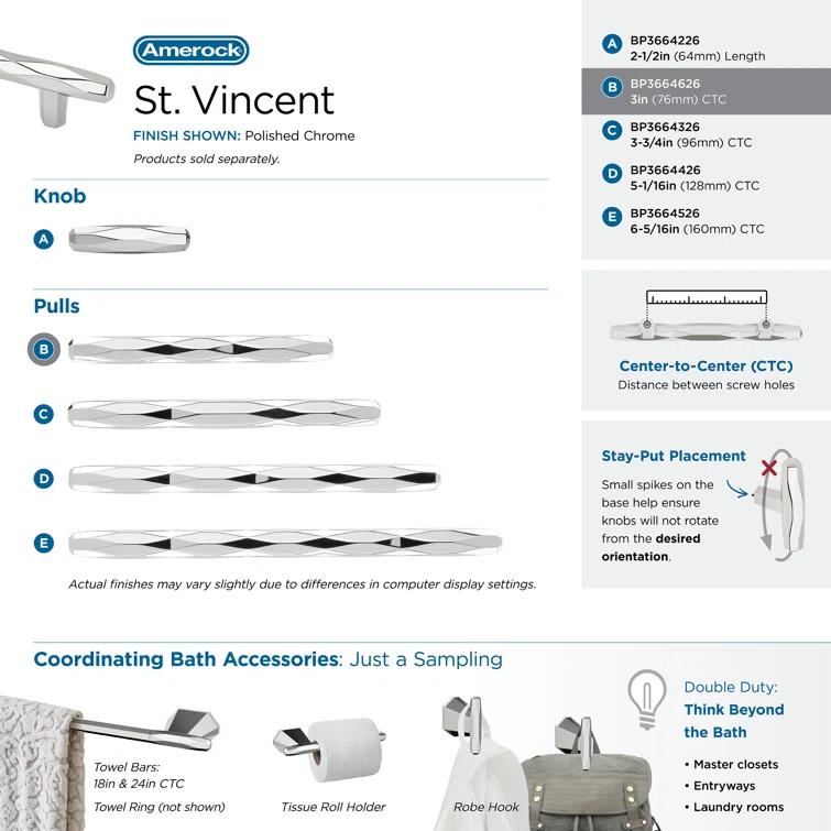 St. Vincent 6 5/16" Center to Center Bar Pull