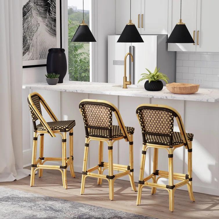Birch Lane™ Euporie Woven Bar Stool