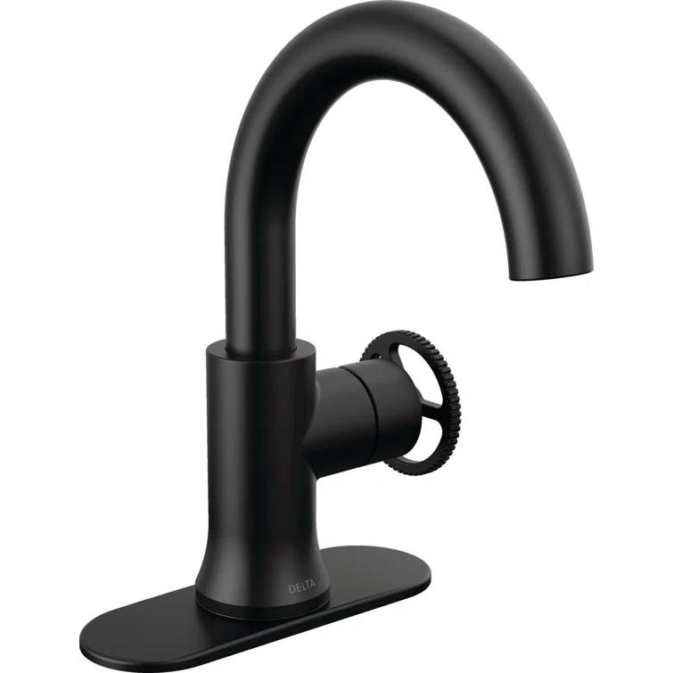 Trinsic Single Hole Bathroom Faucet with Wheel Handle, Single Handle Bathroom Sink Faucet