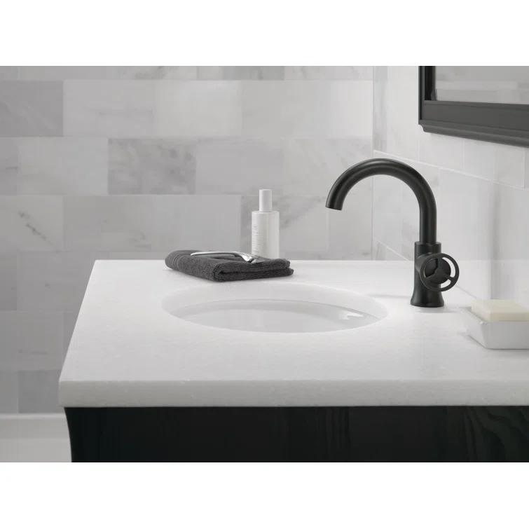 Trinsic Single Hole Bathroom Faucet with Wheel Handle, Single Handle Bathroom Sink Faucet