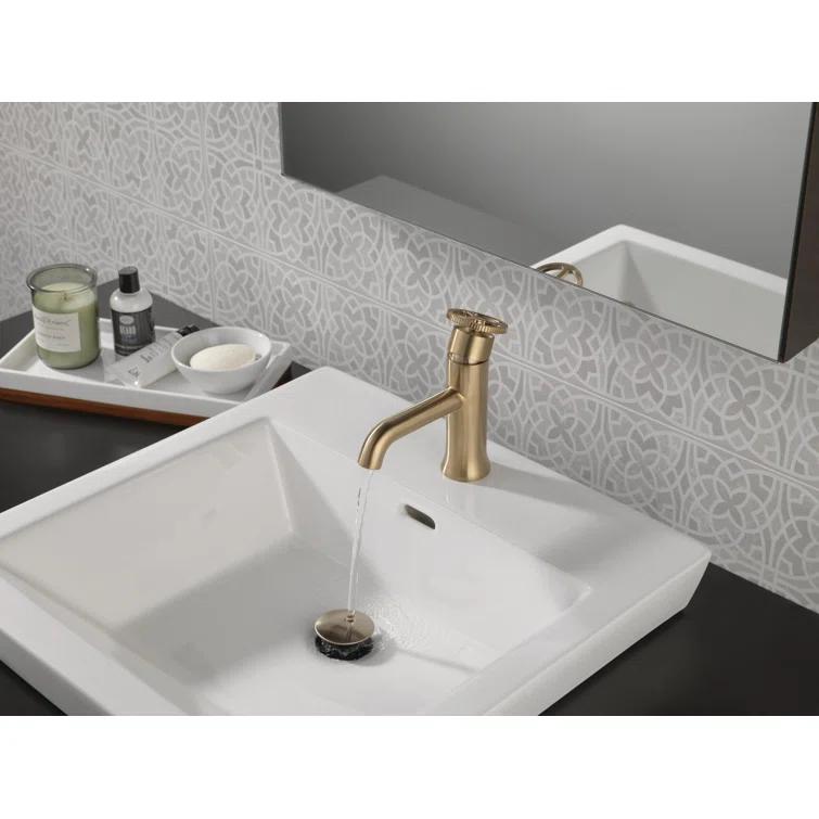 Trinsic Single Hole Bathroom Faucet with Wheel Handle, Single Handle Bathroom Sink Faucet