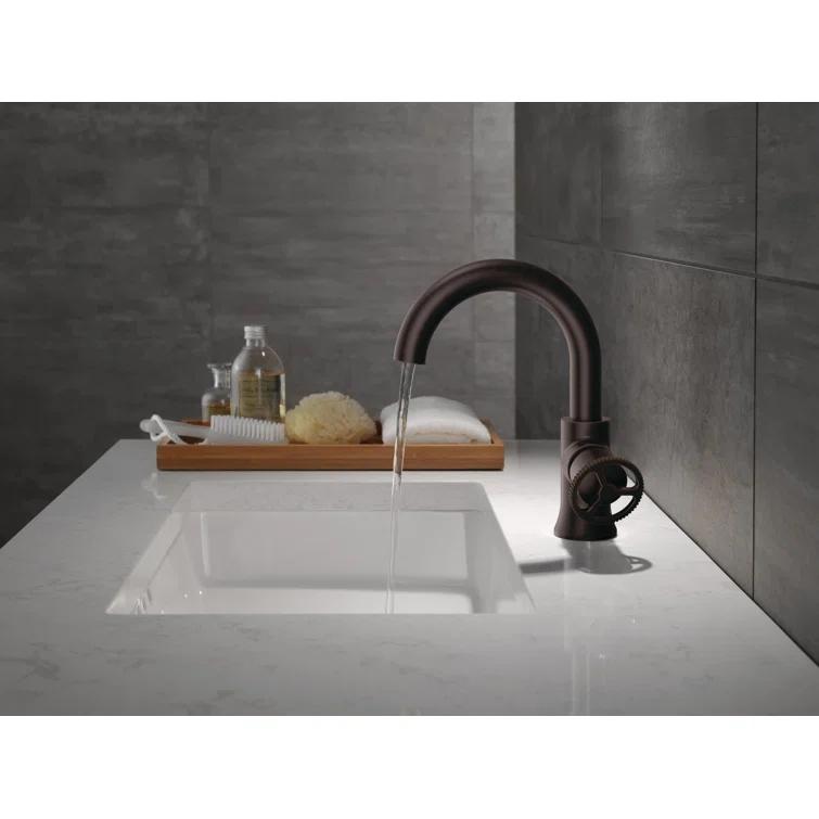 Trinsic Single Hole Bathroom Faucet with Wheel Handle, Single Handle Bathroom Sink Faucet