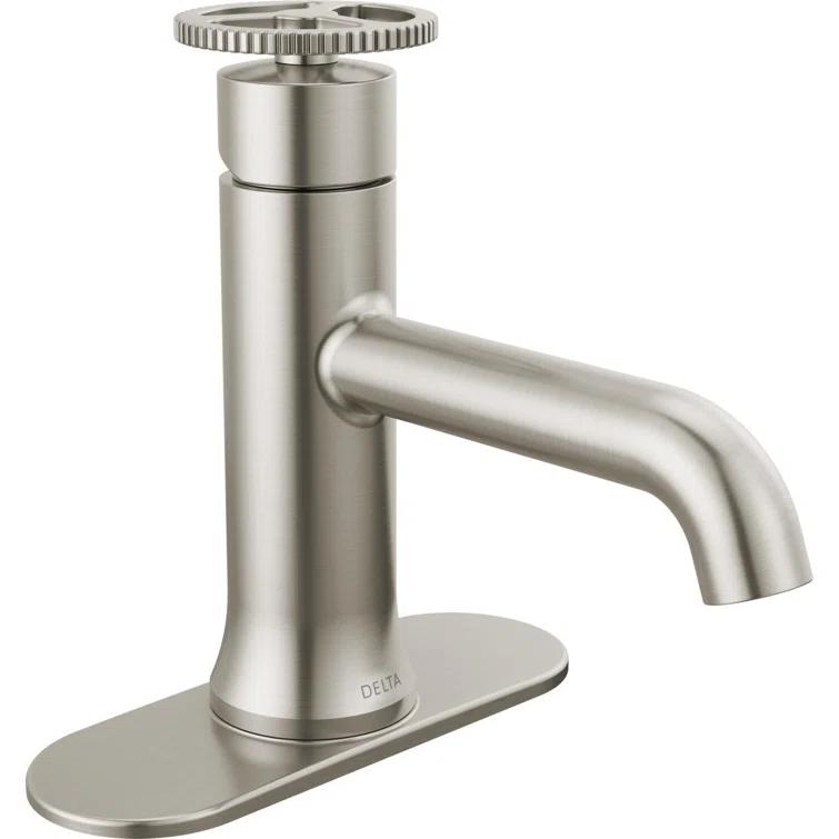 Trinsic Single Hole Bathroom Faucet with Wheel Handle, Single Handle Bathroom Sink Faucet