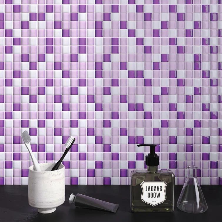 Supreme Tile Glare 11.82 in. x 11.82 in. Squares Glossy Glass Mosaic Tile