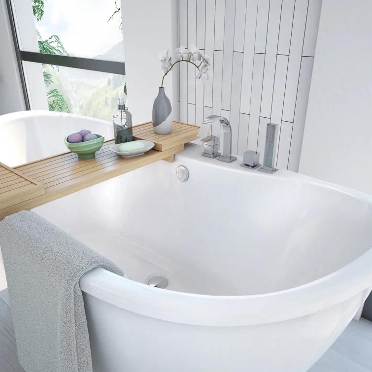 60" L x 32" W Free Standing Soaking Acrylic Bathtub