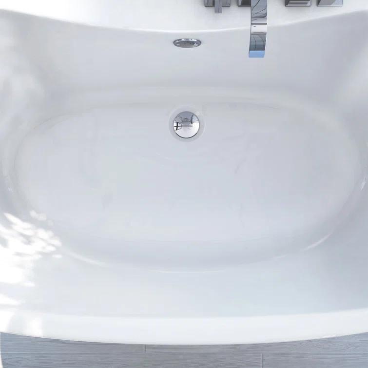 60" L x 32" W Free Standing Soaking Acrylic Bathtub