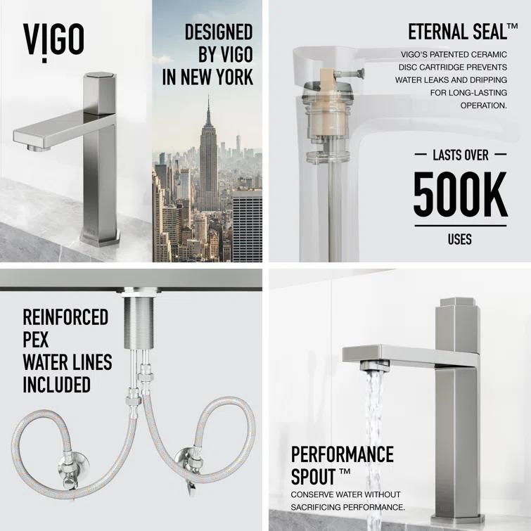 Nova 8" H Single Handle Single Hole Bathroom Faucet