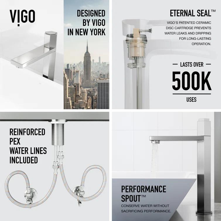 Nova 10" H Single Handle Vessel Sink Bathroom Faucet
