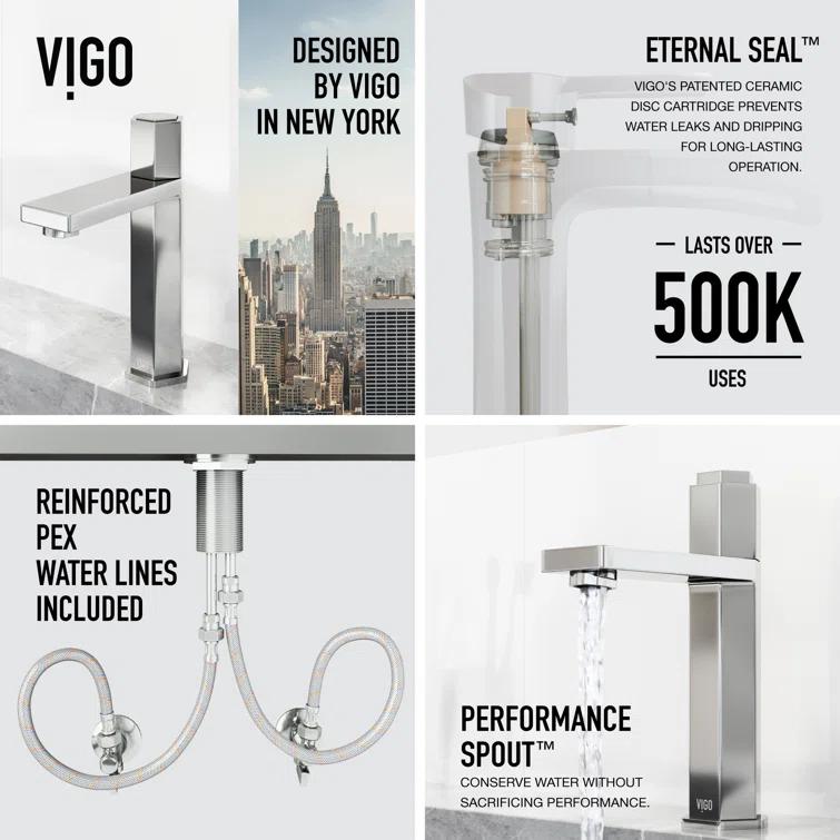 Nova 8" H Single Handle Single Hole Bathroom Faucet