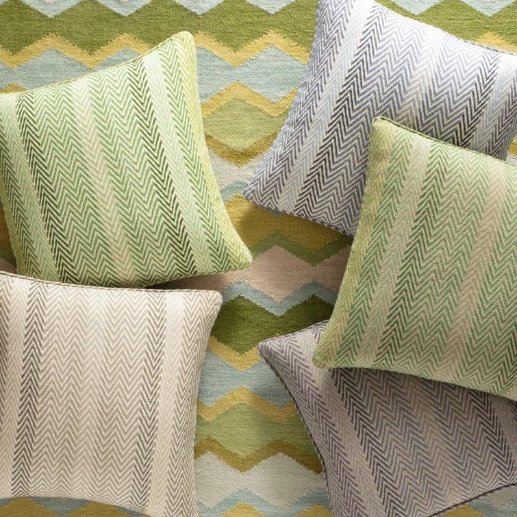 Dash and Albert Rugs Kit Kemp x Annie Selke Safety Net Green Handwoven Wool Rug
