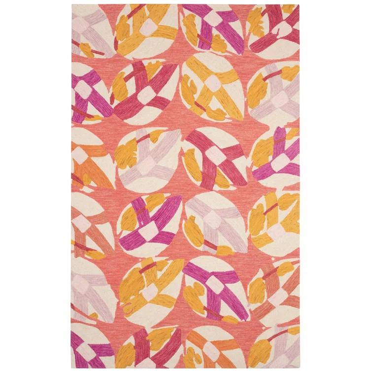 Dash and Albert Rugs Lily Pad Pink Hand Micro Hooked Wool Rug