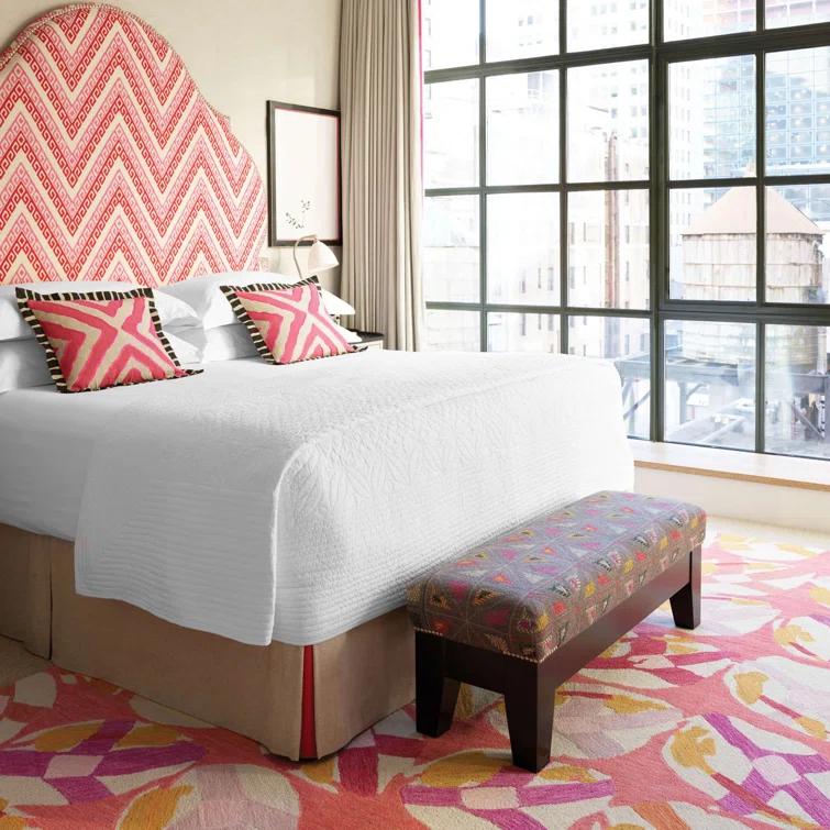 Dash and Albert Rugs Lily Pad Pink Hand Micro Hooked Wool Rug
