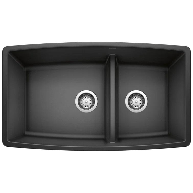 Performa SILGRANIT 33" L x 19" W Double Bowl Undermount Kitchen Sink