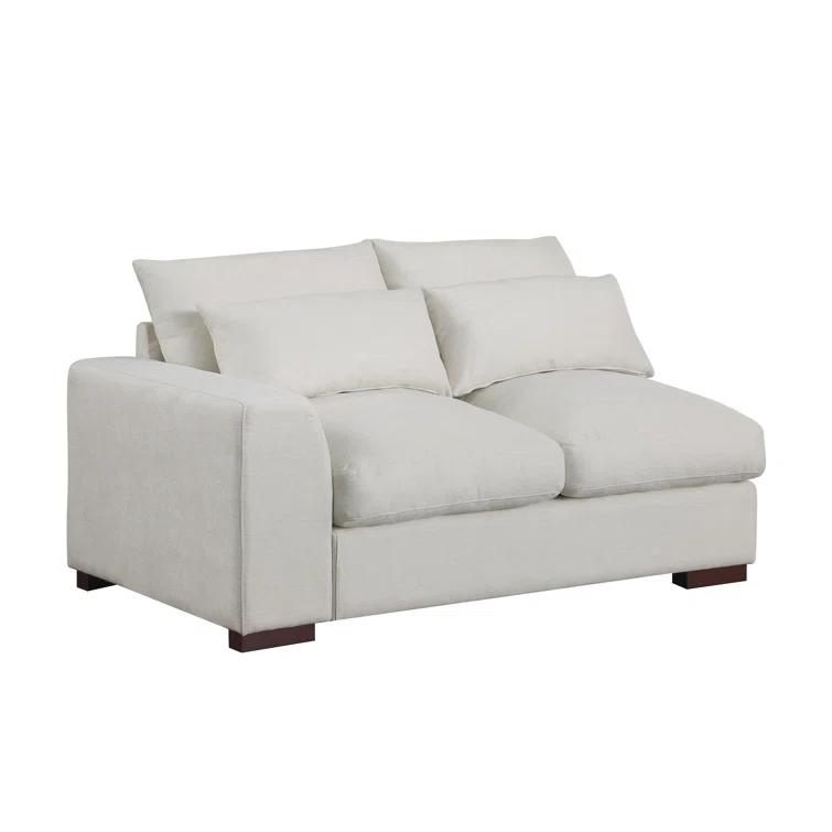 Biaggio Linen Blend Sectional with 2 Ottomans,Sectional Couch