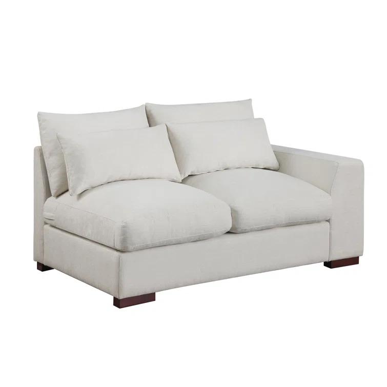 Biaggio Linen Blend Sectional with 2 Ottomans,Sectional Couch