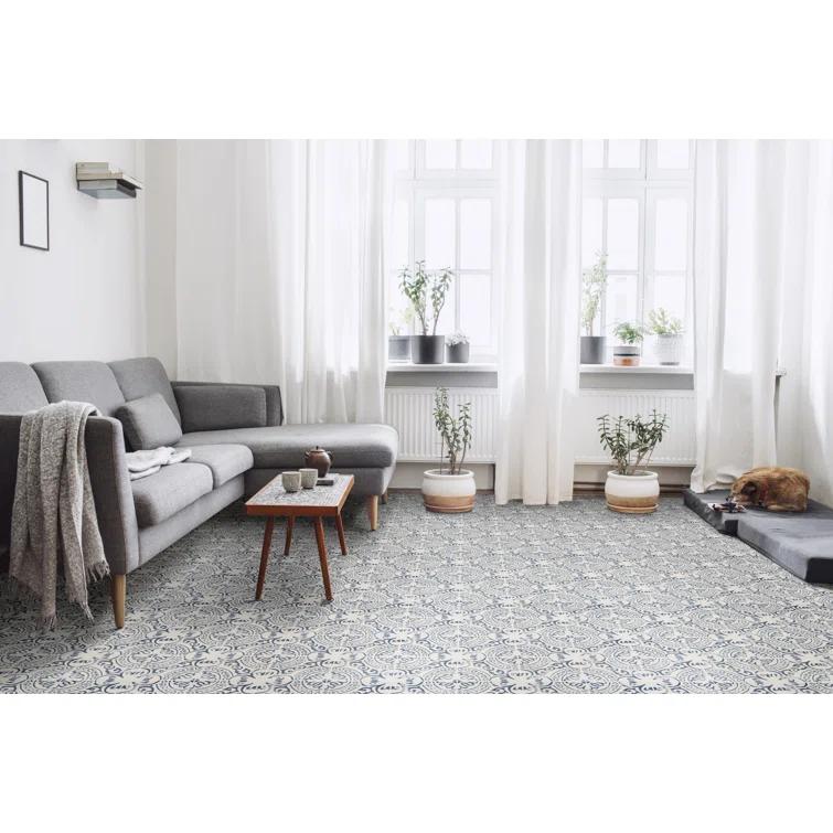 Ackland Amara 8" x 8" Encaustic Look Matte Porcelain Floor & Wall Tile