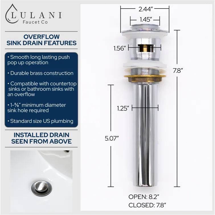 Lulani St. Lucia Centerset Bathroom Faucet with Drain Assembly