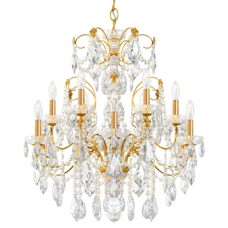 Century 12 - Light Glass Dimmable Classic / Traditional Chandelier