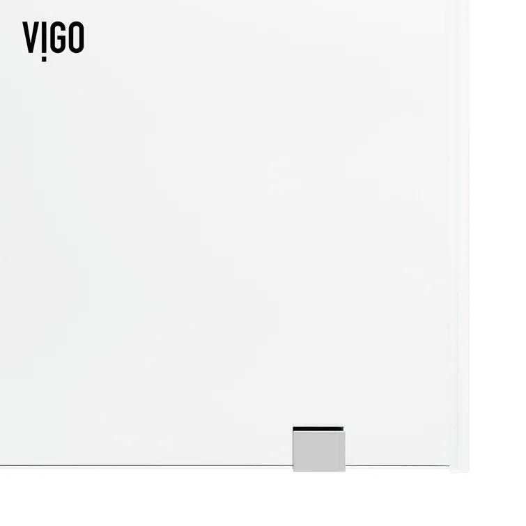 Elan Hart 56-60" W x 76" H Sliding Frameless Shower Door with 3/8" Clear Glass