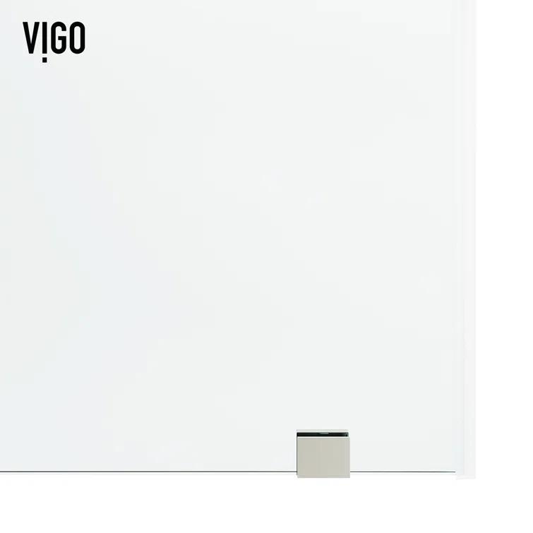 Elan Hart 56-60" W x 76" H Sliding Frameless Shower Door with 3/8" Clear Glass