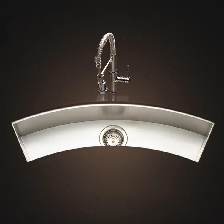 Contempo 33'' L Flush Single Bowl Stainless Steel Kitchen Sink