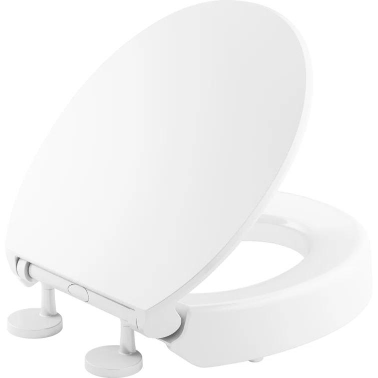 Hyten Elevated Toilet Seat with Quiet-Close Lid and Seat and Grip-Tight Bumpers